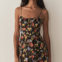 BENOIT DRESS -- NOIR WILD ROSE