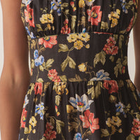BENOIT DRESS -- NOIR WILD ROSE