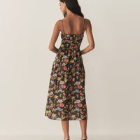 BENOIT DRESS -- NOIR WILD ROSE