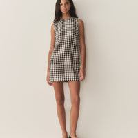 CORALIE DRESS -- BLACK MARILYN GINGHAM