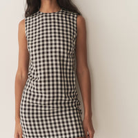 CORALIE DRESS -- BLACK MARILYN GINGHAM