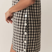 CORALIE DRESS -- BLACK MARILYN GINGHAM