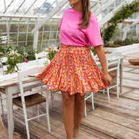 Orange Floral Henley Skirt