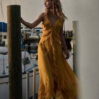 EVELINA DRESS -- GOLDEN ACACIA