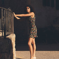 GIANNA DRESS -- NOIR WILD ROSE