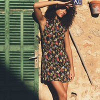 GIANNA DRESS -- NOIR WILD ROSE