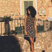 GIANNA DRESS -- NOIR WILD ROSE