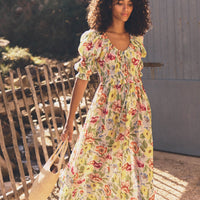 ISCHIA DRESS -- BLANC ANEMONE BLOOM