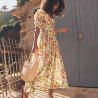 ISCHIA DRESS -- BLANC ANEMONE BLOOM
