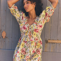 ISCHIA DRESS -- BLANC ANEMONE BLOOM