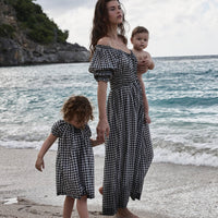 ISCHIA DRESS -- NOIR GRETA GINGHAM