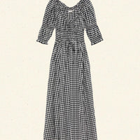 ISCHIA DRESS -- NOIR GRETA GINGHAM