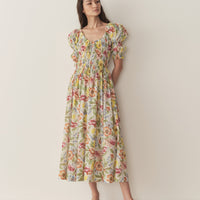 ISCHIA DRESS -- BLANC ANEMONE BLOOM