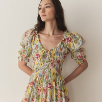 ISCHIA DRESS -- BLANC ANEMONE BLOOM