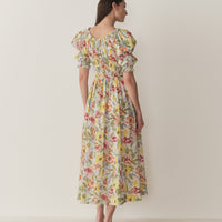ISCHIA DRESS -- BLANC ANEMONE BLOOM