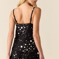 Jenna Cloud Jersey PJ Set in Black Stars