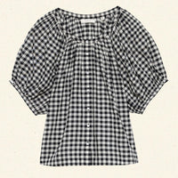 JUNE TOP -- NOIR GRETA GINGHAM