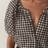 JUNE TOP -- NOIR GRETA GINGHAM