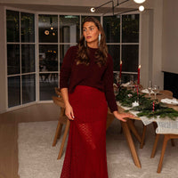 Burgundy Siskou Skirt