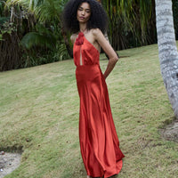 LILAIA DRESS -- FIERY CORAL