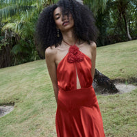 LILAIA DRESS -- FIERY CORAL