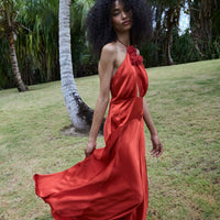 LILAIA DRESS -- FIERY CORAL