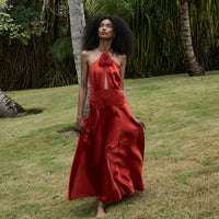 LILAIA DRESS -- FIERY CORAL