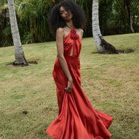 LILAIA DRESS -- FIERY CORAL