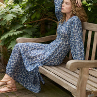 NAYELI DRESS -- BLEU SOLEIL FLEURIT