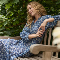 NAYELI DRESS -- BLEU SOLEIL FLEURIT