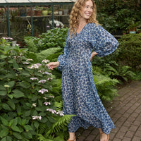 NAYELI DRESS -- BLEU SOLEIL FLEURIT