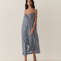 NEVITA DRESS -- BLEU SOLEIL FLEURIT