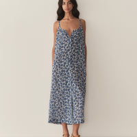NEVITA DRESS -- BLEU SOLEIL FLEURIT