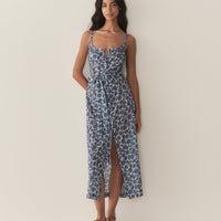NEVITA DRESS -- BLEU SOLEIL FLEURIT