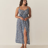 NEVITA DRESS -- BLEU SOLEIL FLEURIT