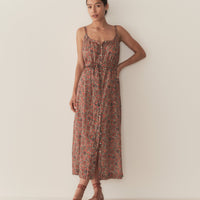 NEVITA DRESS -- L'ORANGE SOLEIL FLEURIT