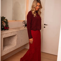 Burgundy Siskou Skirt