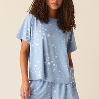 Taylor Cloud Jersey PJ Set in Light Blue Stars