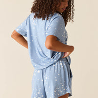 Taylor Cloud Jersey PJ Set in Light Blue Stars