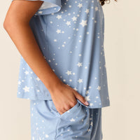 Taylor Cloud Jersey PJ Set in Light Blue Stars