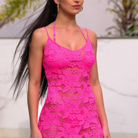 Velencia Mini Dress Neon Pink