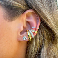 14K Faux Diamond Stud Earrings