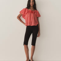 ANALICIA TOP -- SYLVIE PLAID