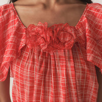 ANALICIA TOP -- SYLVIE PLAID