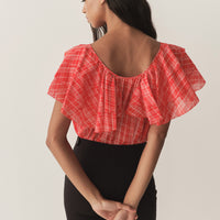 ANALICIA TOP -- SYLVIE PLAID