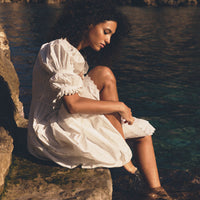 BARDOT DRESS -- POWDER