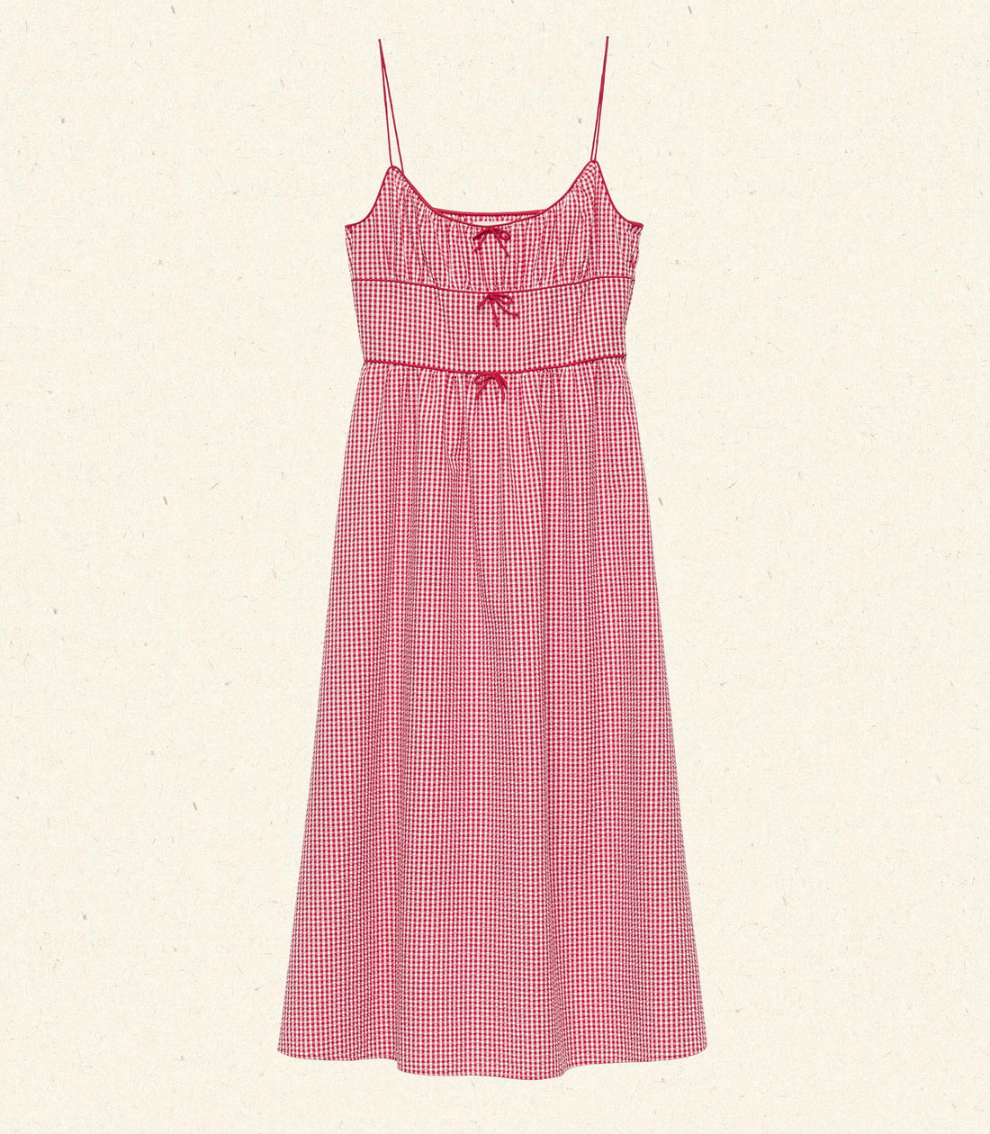 BELLINE DRESS -- ROUGE LA MADDALENA GINGHAM
