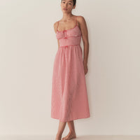 BELLINE DRESS -- ROUGE LA MADDALENA GINGHAM