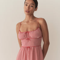 BELLINE DRESS -- ROUGE LA MADDALENA GINGHAM