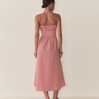 BELLINE DRESS -- ROUGE LA MADDALENA GINGHAM